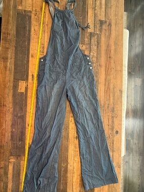 100% cotton blue denim bcbg jumpsuit